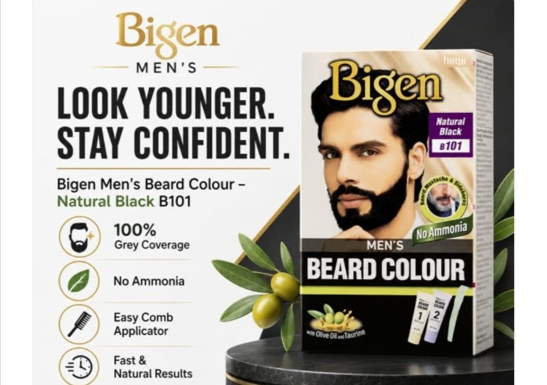 Bigen Men's beard color B. 101. Natural Black